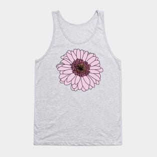 Pink Gerbera Floral Drawing Tank Top